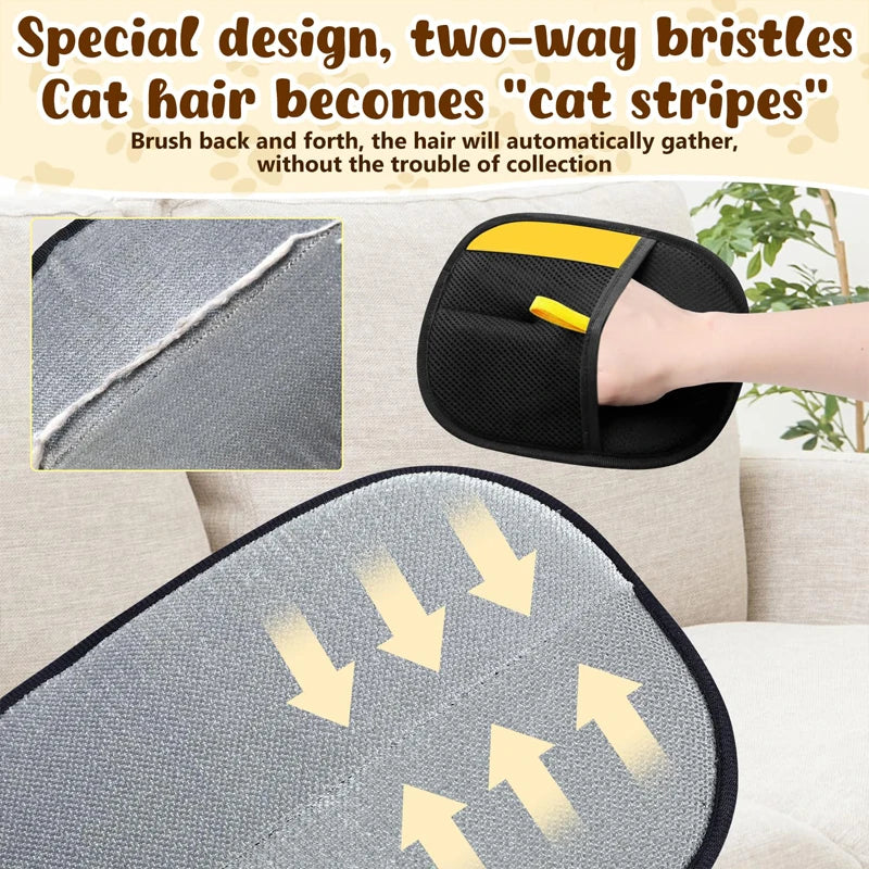 Pet Hair Removal Gloves – Double-Sided Fur Brush