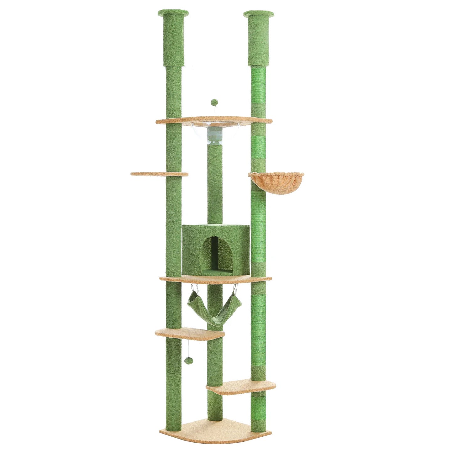 Adjustable Cat Tree with Scratching Posts & Hammock