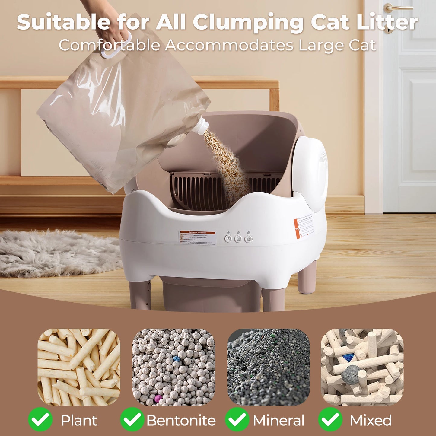 Self-Cleaning Automatic Cat Litter Box – App Control, Odor-Free