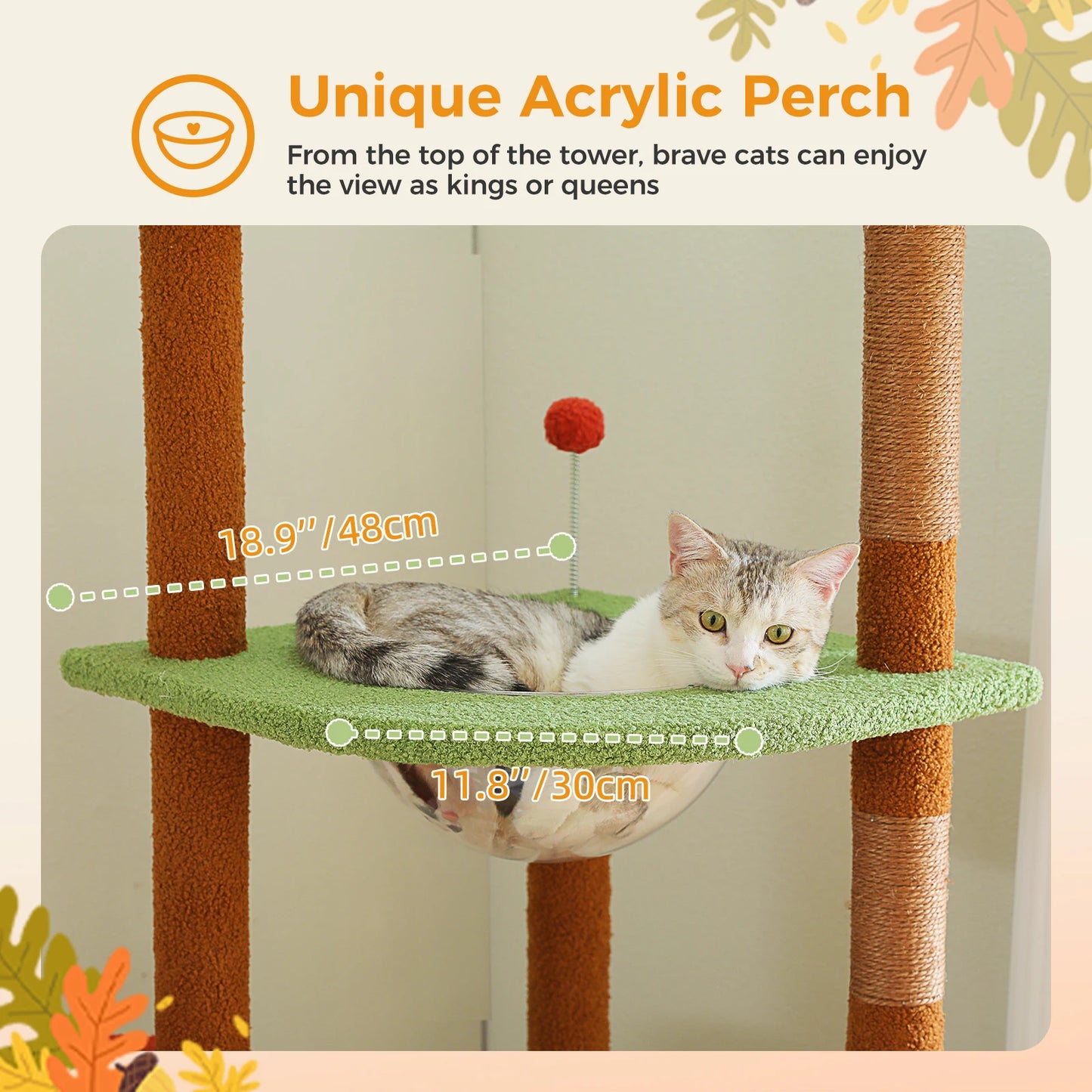 Adjustable Cat Tree with Scratching Posts & Hammock