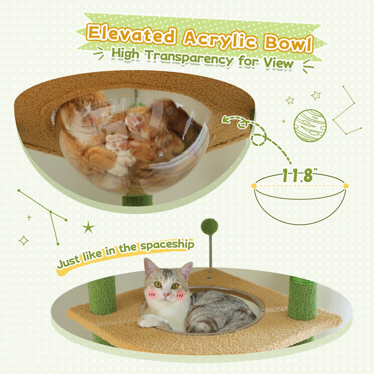 Adjustable Cat Tree with Scratching Posts & Hammock