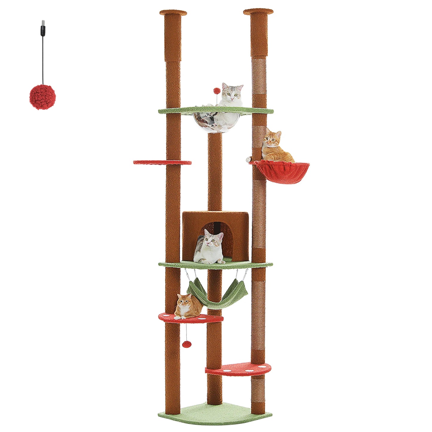 Adjustable Cat Tree with Scratching Posts & Hammock