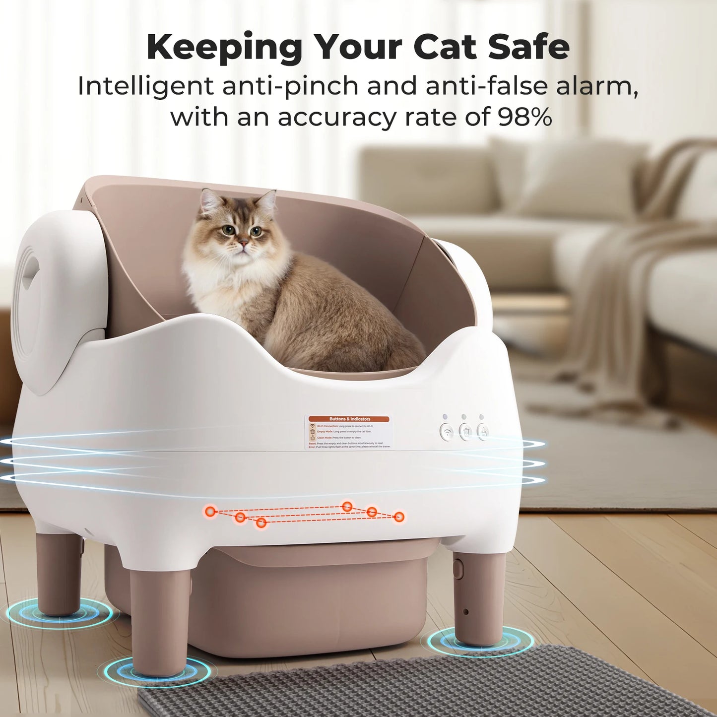 Self-Cleaning Automatic Cat Litter Box – App Control, Odor-Free