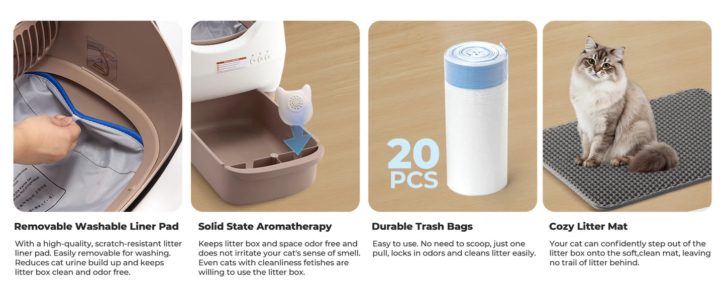 Self-Cleaning Automatic Cat Litter Box – App Control, Odor-Free
