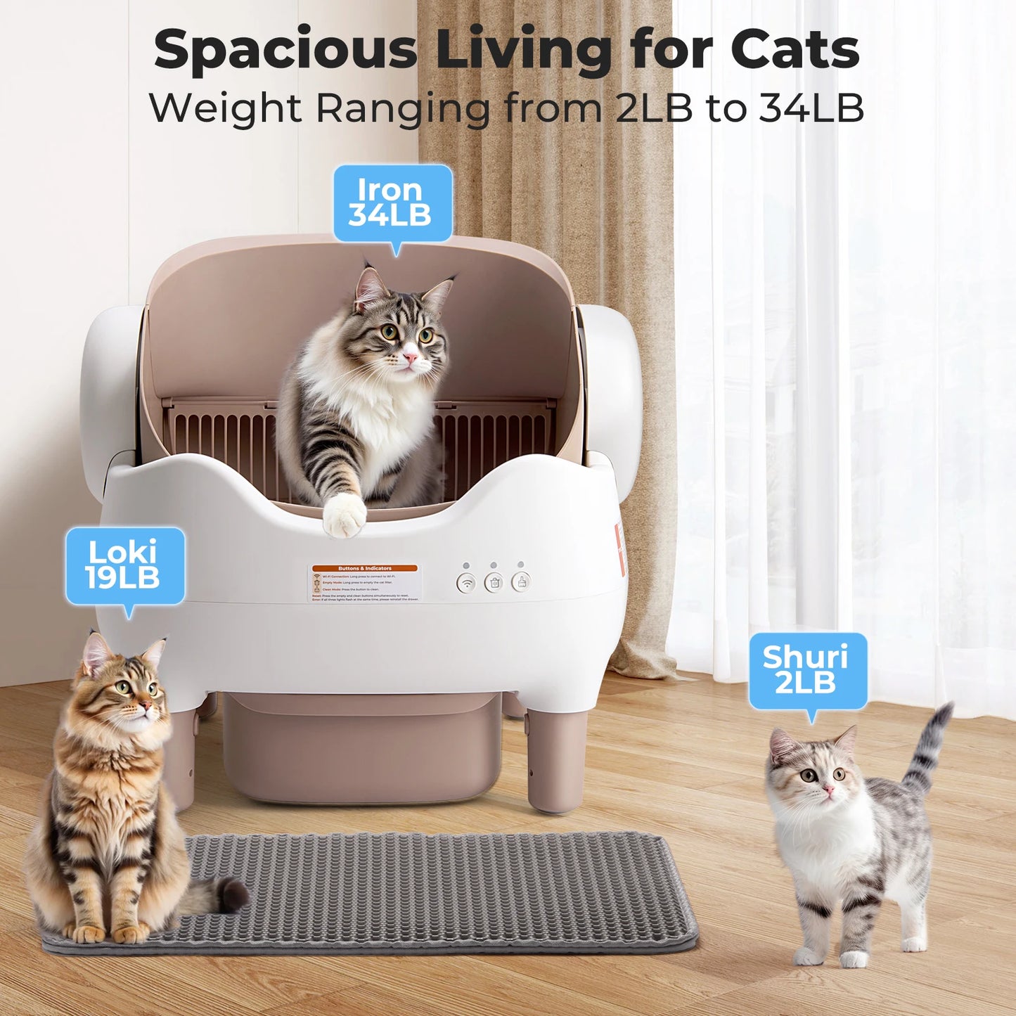 Self-Cleaning Automatic Cat Litter Box – App Control, Odor-Free