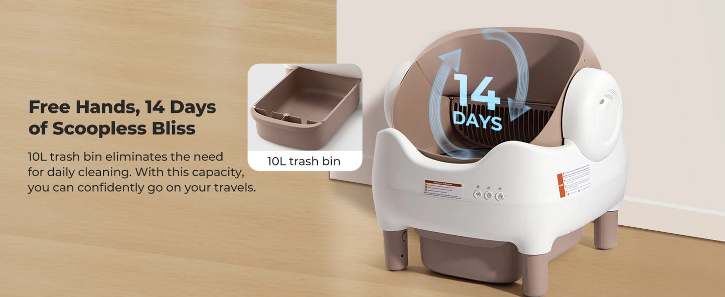 Self-Cleaning Automatic Cat Litter Box – App Control, Odor-Free