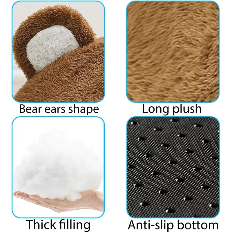 Brown Plush Cat Bed – Cozy Tent Lounger for Pets