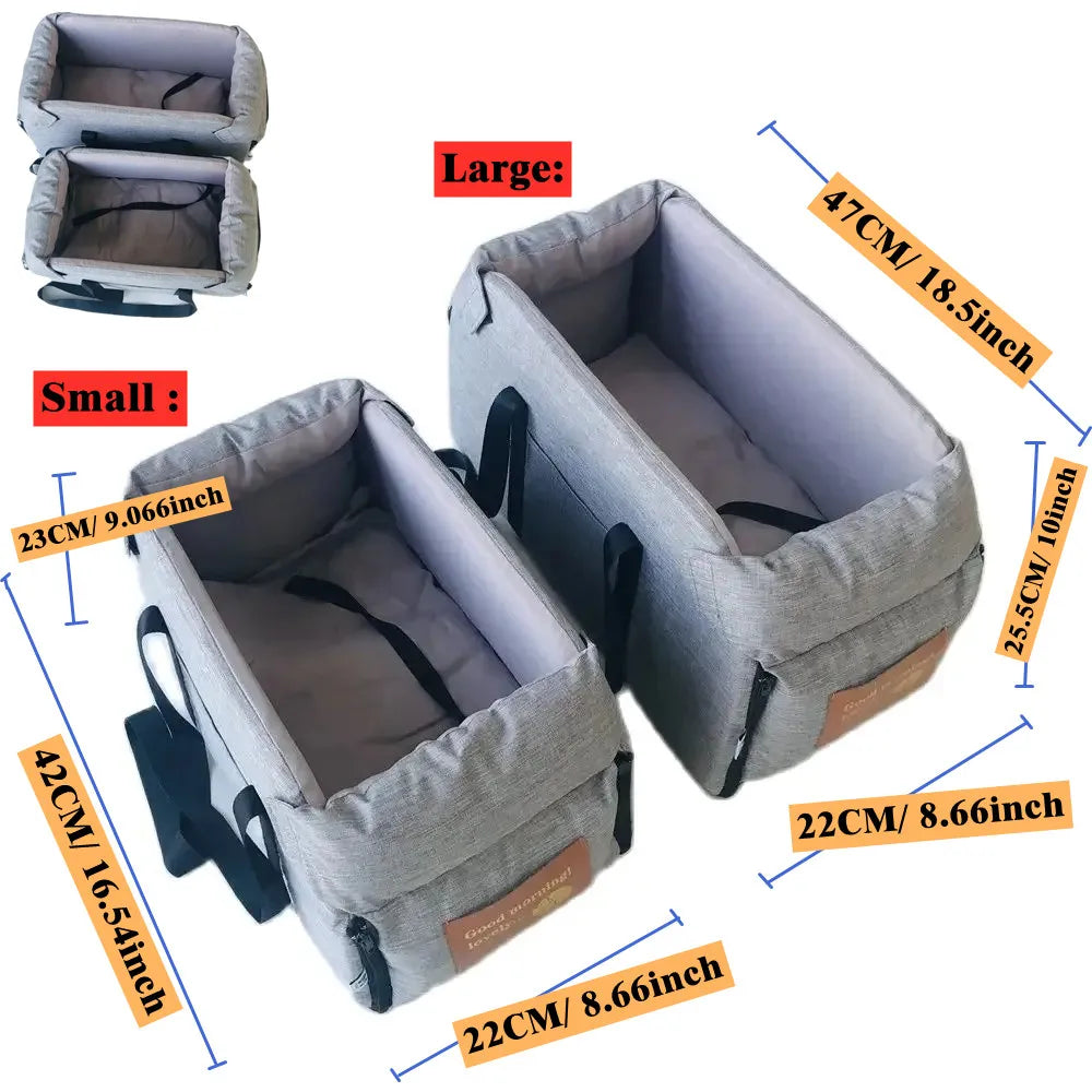 Portable Dog Car Seat Bed – Travel Carrier for Small Pet