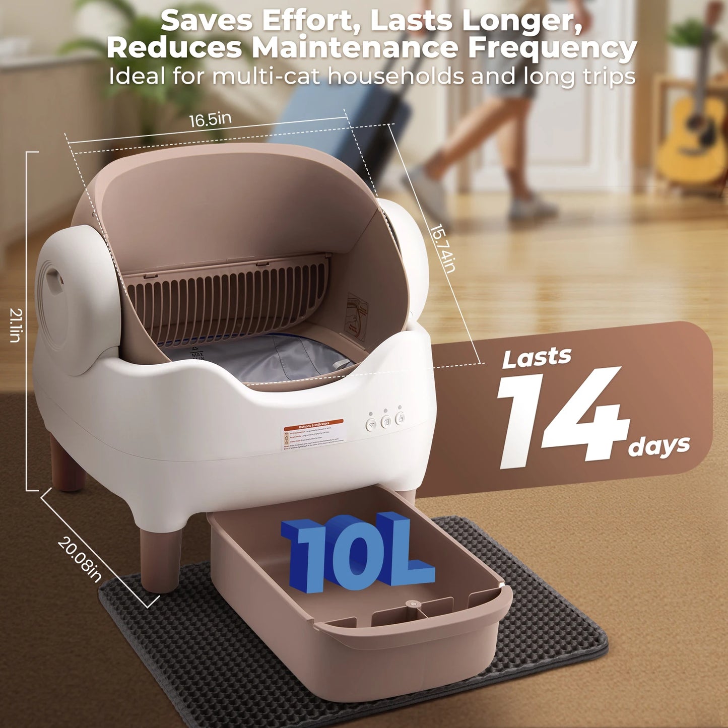 Self-Cleaning Automatic Cat Litter Box – App Control, Odor-Free