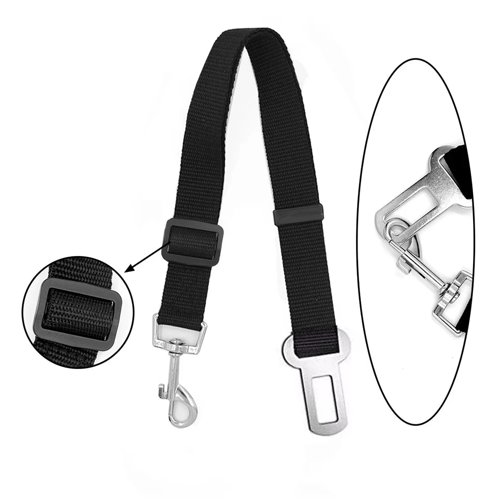 Adjustable Dog Car Seatbelt – Safety Harness for Dogs