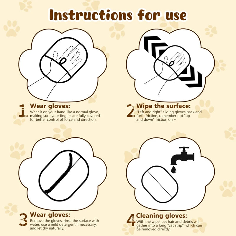Pet Hair Removal Gloves – Double-Sided Fur Brush