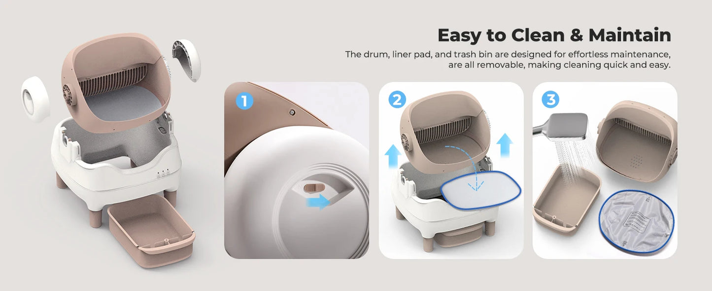Self-Cleaning Automatic Cat Litter Box – App Control, Odor-Free