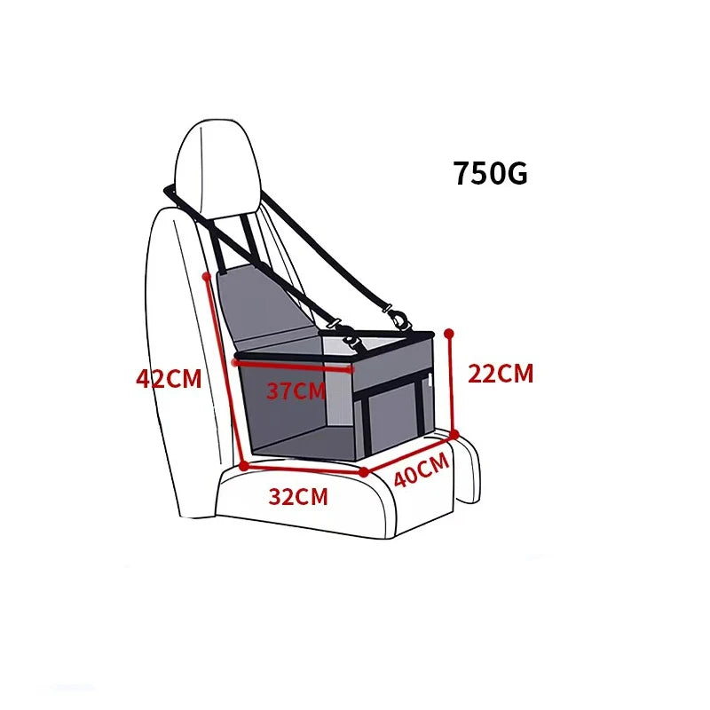 Dog Car Booster Seat – Scratch-Proof & Foldable Travel Bed