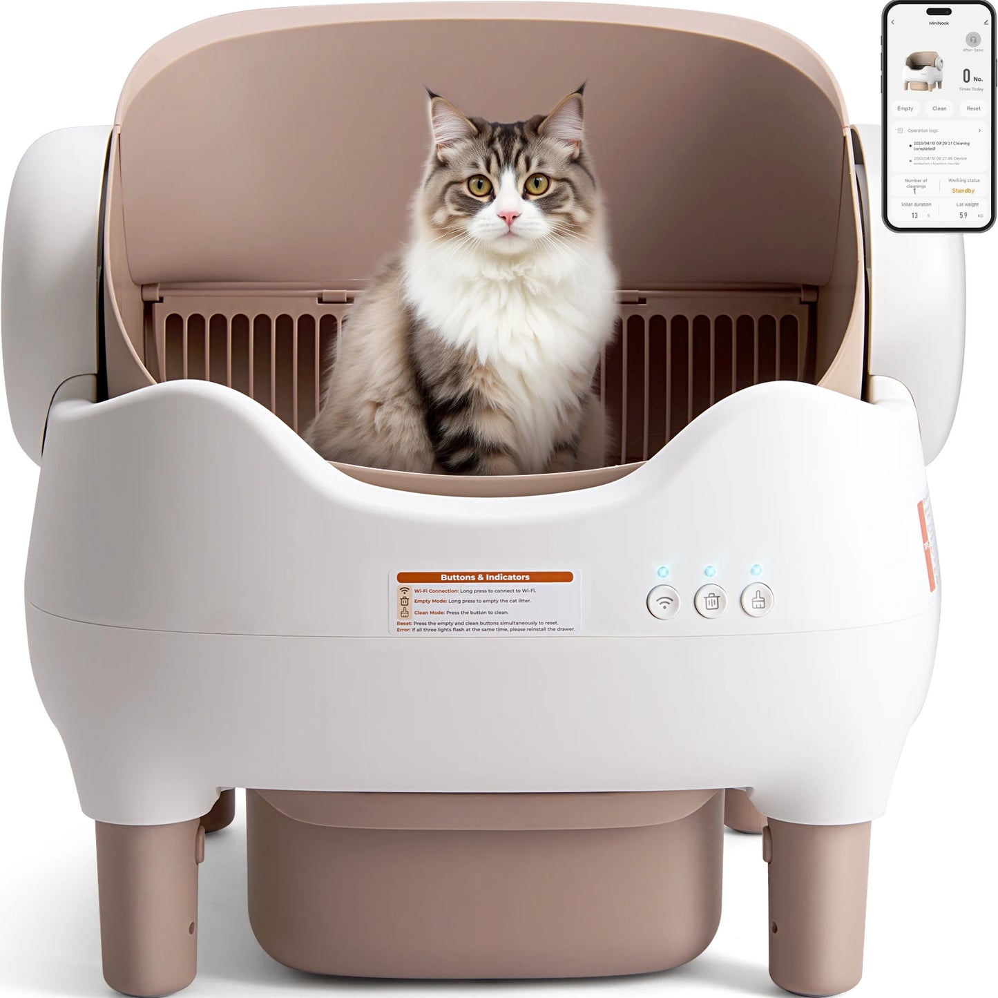 Self-Cleaning Automatic Cat Litter Box – App Control, Odor-Free