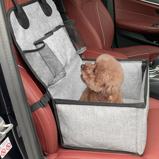 Dog Car Booster Seat – Front Seat with Storage Pockets