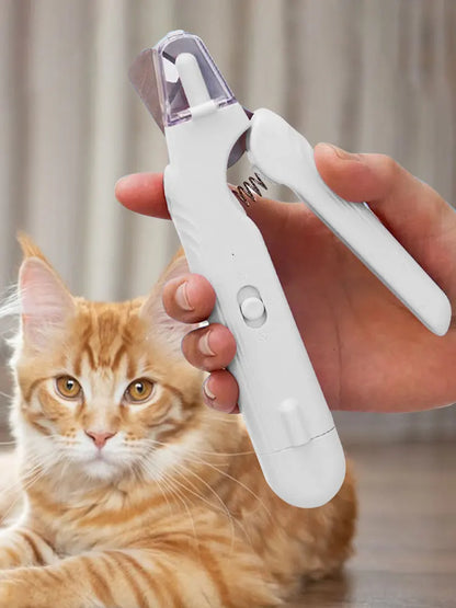 2-in-1 Electric Pet Nail Clippers with LED Light