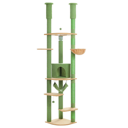 Adjustable Cat Tree with Scratching Posts & Hammock