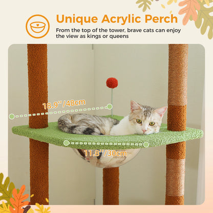 Adjustable Cat Tree with Scratching Posts & Hammock