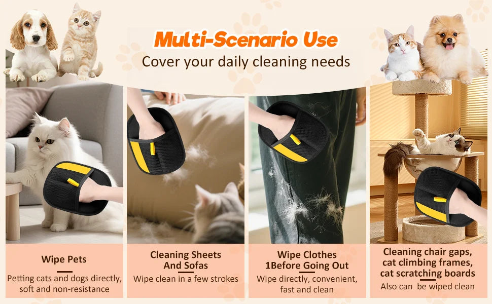 Pet Hair Removal Gloves – Double-Sided Fur Brush