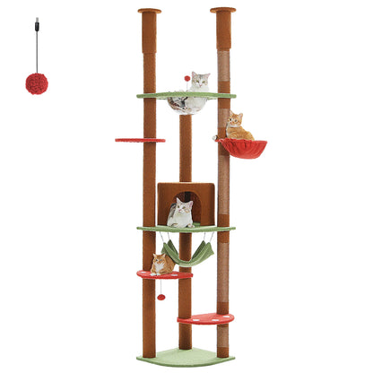 Adjustable Cat Tree with Scratching Posts & Hammock