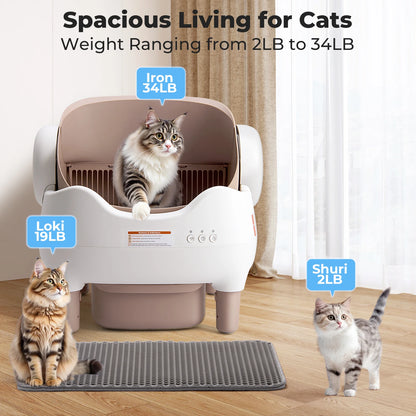 Self-Cleaning Automatic Cat Litter Box – App Control, Odor-Free