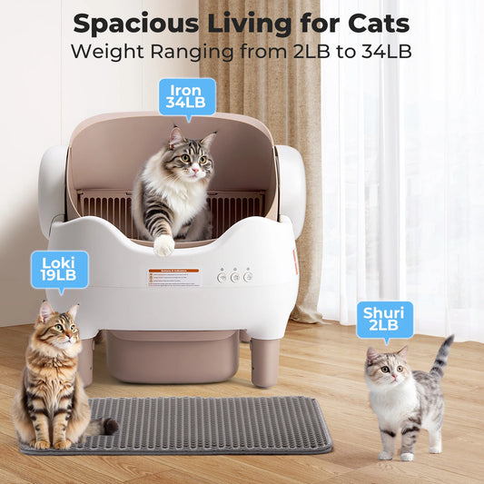 Self-Cleaning Automatic Cat Litter Box – App Control, Odor-Free