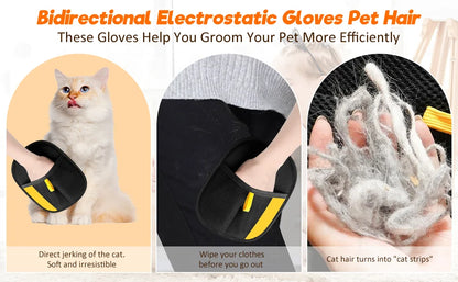 Pet Hair Removal Gloves – Double-Sided Fur Brush