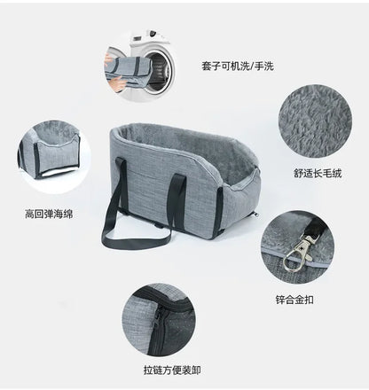 Portable Dog Car Seat Bed – Detachable Travel Carrier