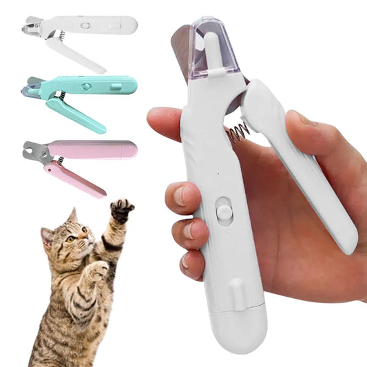 2-in-1 Electric Pet Nail Clippers with LED Light