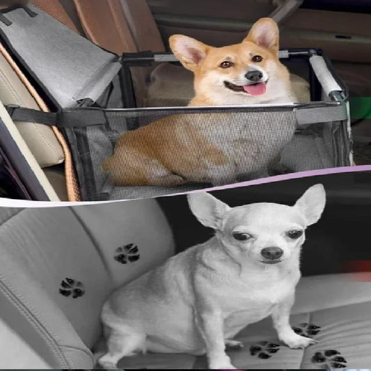 Dog Car Booster Seat – Scratch-Proof & Foldable Travel Bed