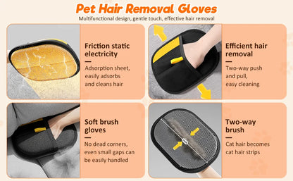 Pet Hair Removal Gloves – Double-Sided Fur Brush